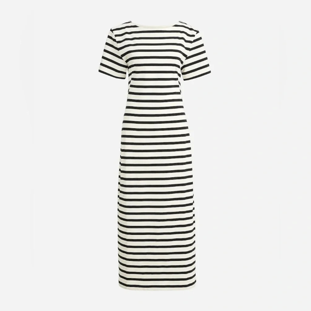 J Crew Wm’s Classic CottonMariner striped dress Navy & White Sz S  #0472